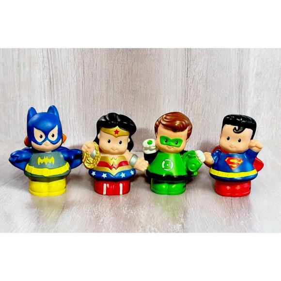 Fisher Price Little People Super Friends Heroes Lot of 4 Includes Blue Batman #2 - Picture 1 of 6
